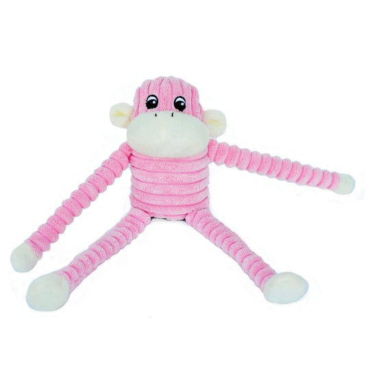 Zippy Paws Spencer the Crinkle Monkey - Pink