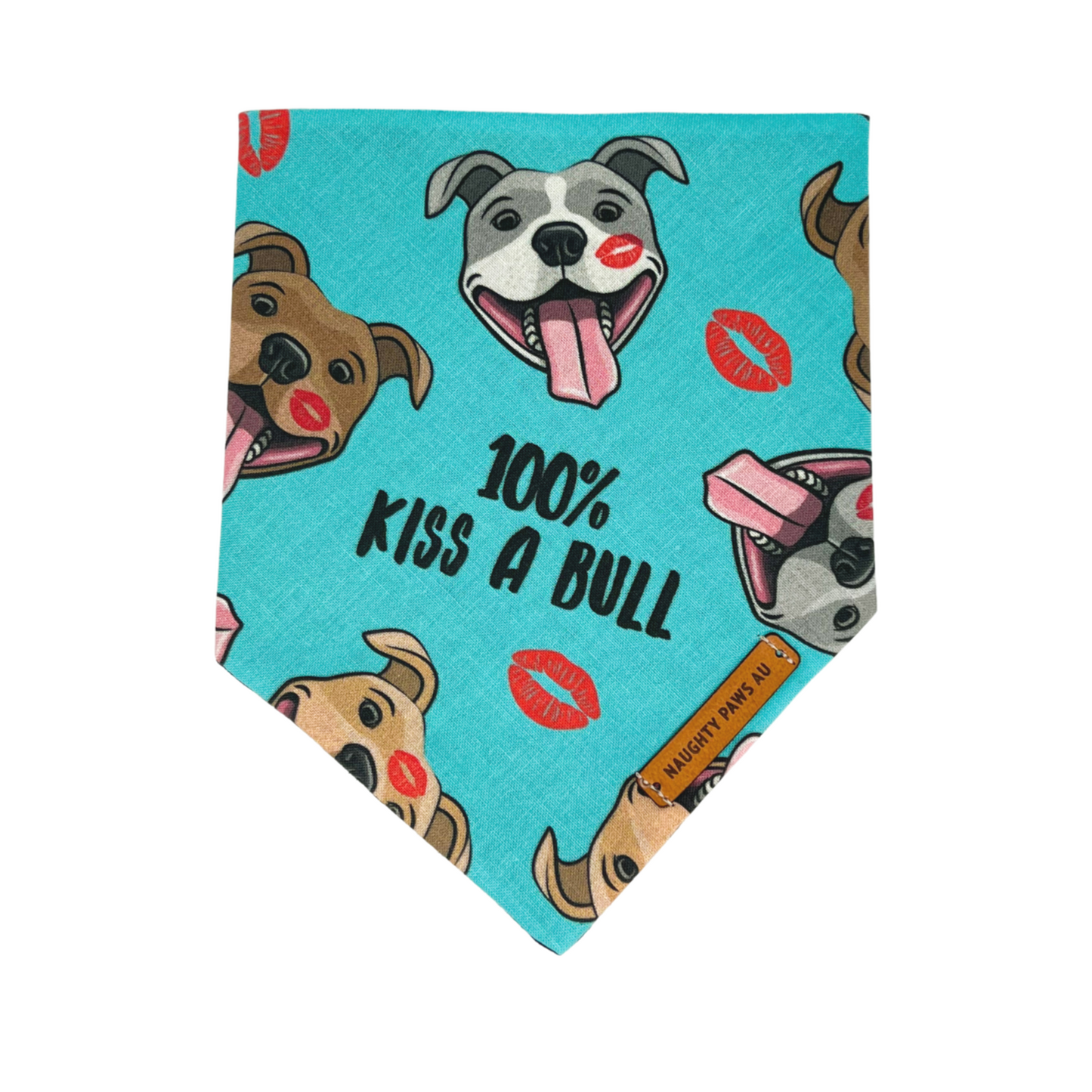 "100% Kiss A Bull" Pet bandana